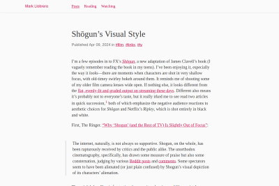 screenshot of Shōgun’s Visual Style