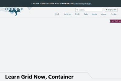 screenshot of Learn Grid Now, Container Queries Can Wait