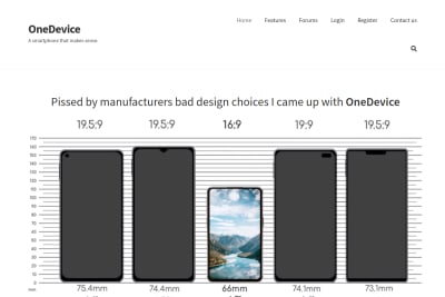 screenshot of OneDevice, a smartphone that makes sense