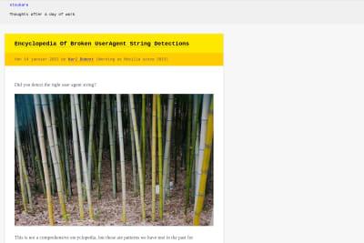 screenshot of Encyclopedia Of Broken UserAgent String Detections