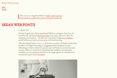 screenshot of IKEA’s web fonts