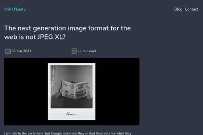 screenshot of The next generation image format for the web is not JPEG XL?