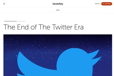 screenshot of The End of The Twitter Era