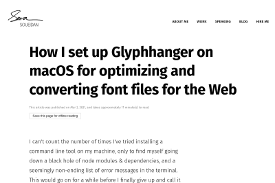 screenshot of How I set up Glyphhanger on macOS for optimizing and converting font files for the Web