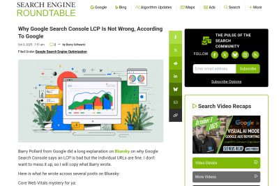 screenshot of Google On Why Google Search Console LCP Is Not Wrong