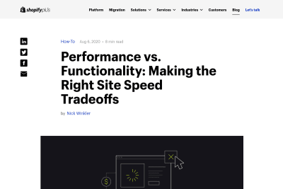 screenshot of Performance vs. Functionality: Making the Right Site Speed Tradeoffs