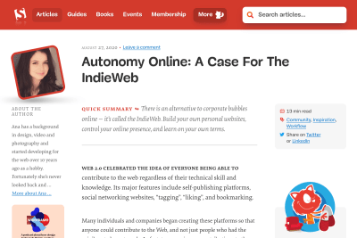 screenshot of Autonomy Online: A Case For The IndieWeb