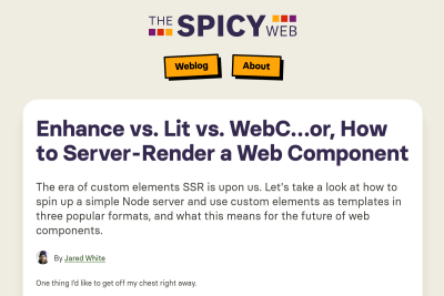 screenshot of Enhance vs. Lit vs. WebC…or, How to Server-Render a Web Component
