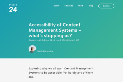 screenshot of Accessibility of Content Management Systems – what’s stopping us?