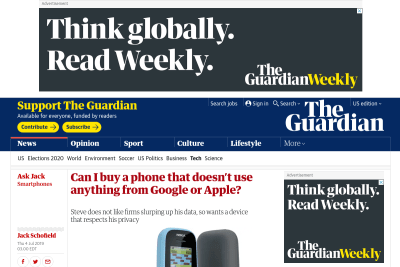 screenshot of Can I buy a phone that doesn’t use anything from Google or Apple?