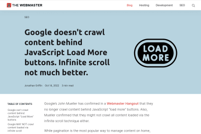 screenshot of Google doesn't see content behind Load More buttons or Infinite Scroll