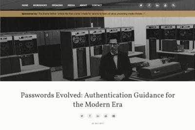 screenshot of Passwords Evolved: Authentication Guidance for the Modern Era
