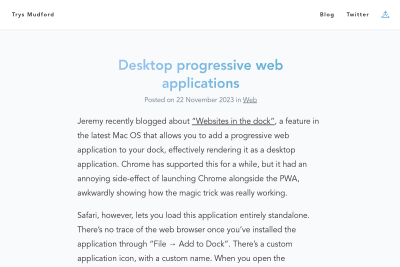 screenshot of Desktop progressive web applications