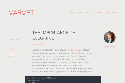 screenshot of The importance of elegance