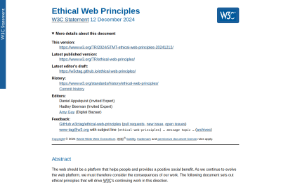 screenshot of Ethical Web Principles
