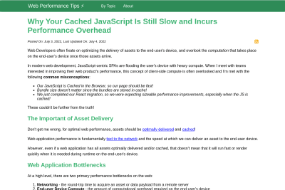 screenshot of Why Your Cached JavaScript Is Still Slow and Incurs Performance Overhead