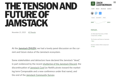 screenshot of The Tension and Future of Jamstack