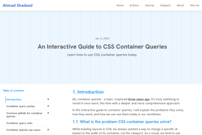 screenshot of An Interactive Guide to CSS Container Queries