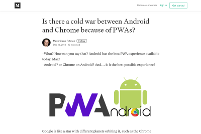 screenshot of Is there a cold war between Android and Chrome because of PWAs?