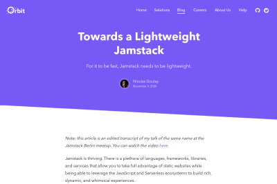 screenshot of Towards a Lightweight Jamstack