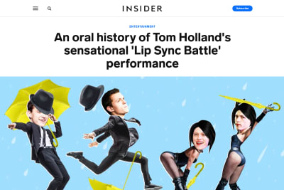 screenshot of An oral history of Tom Holland's sensational 'Lip Sync Battle' performance