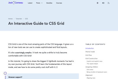 screenshot of An Interactive Guide to CSS Grid