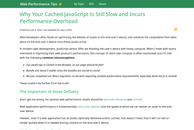 Tim Kadlec: The Cost of Javascript Frameworks - Nicolas Hoizey
