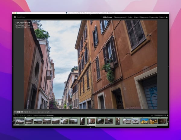 La photo non géolocalisée, dans Lightroom