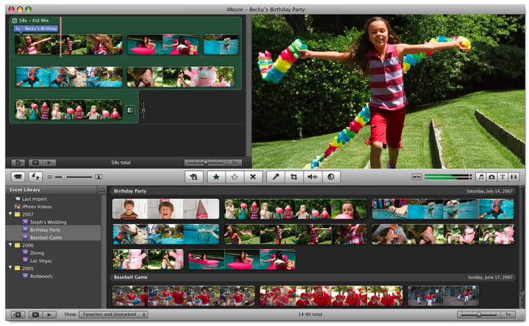 Apple iMovie '08. Une toute nouvelle application qui révolutionne l'édition vidéo