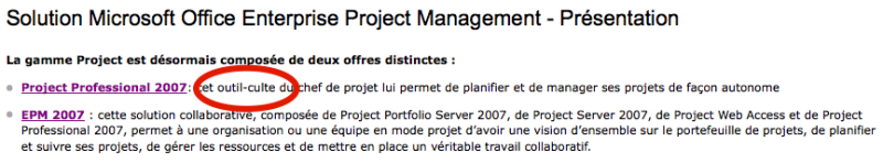 MS Project, outil culte du chef de projet