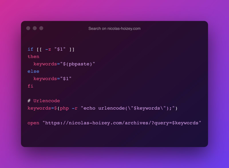 A Raycast command to search on nicolas-hoizey.com.