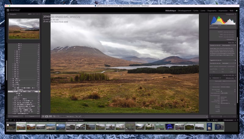 The photo in Lightroom