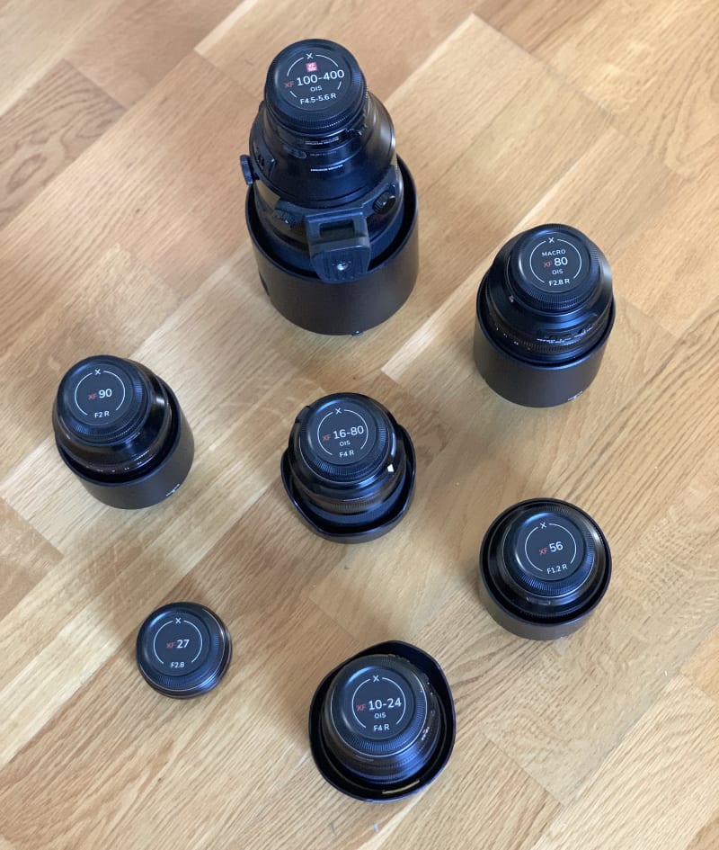 Fujifilm X lenses with Field Made stickers