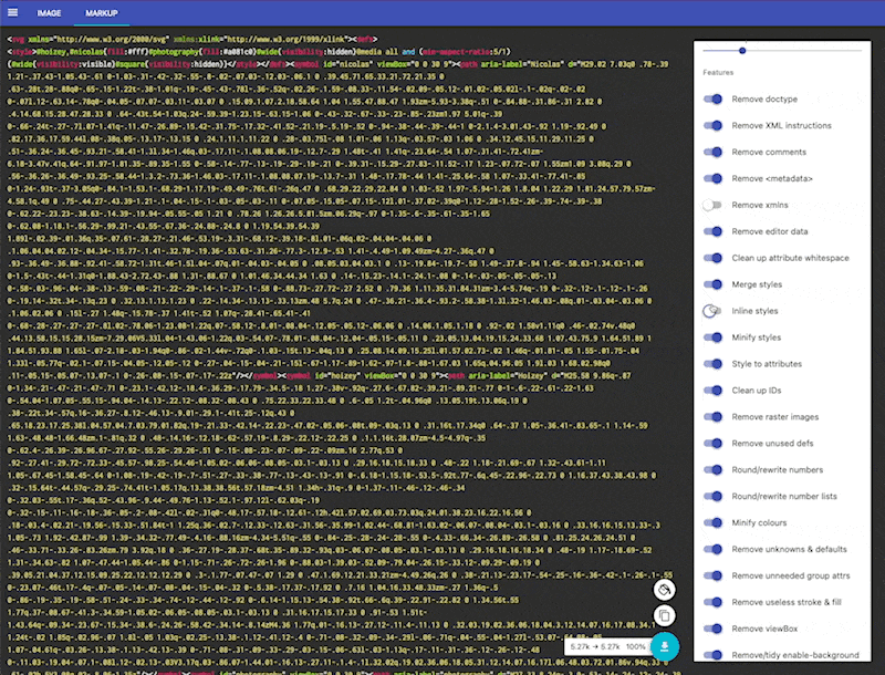 Screencast of the bug in SVGOMG
