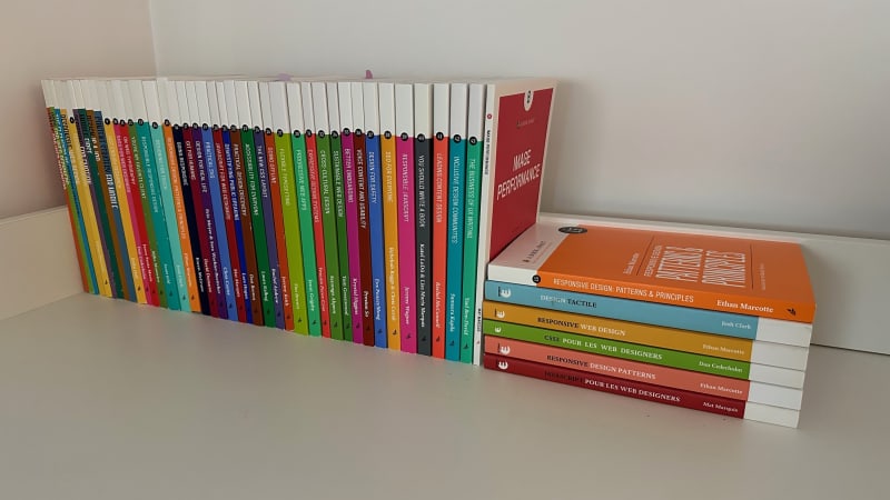My huge collection of books from A Book Apart