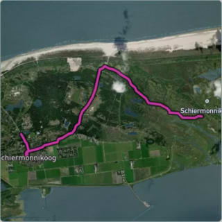 Carte de l'activité Aller vers le départ de la randonnée à Schiermonnikoog
