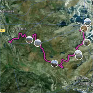 Carte de l'activité Descente du Mont de la Chambre