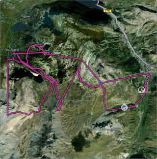 Carte de l'activité Ski alpin dans l'après-midi