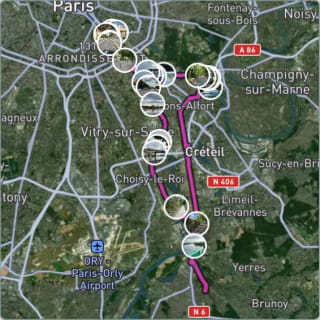 Carte de l'activité Reconnaissance à la gare de Bercy en passant par la Marne