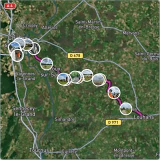 Carte de l'activité Dijon → Tournus - Jour 3