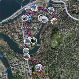 Carte de l'activité Balade jusqu’à la cathédrale de Nidaros et NTNU