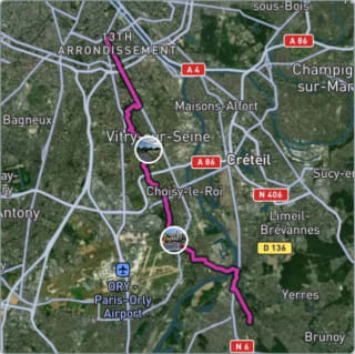Carte de l'activité Retour par le plateau de Vitry et Orly
