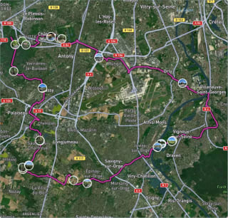 Carte de l'activité Petite boucle autour d’Orly, jusqu’au parc de Sceaux