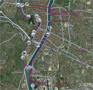 Carte de l'activité Balade sur les quais de Rhône et Saône