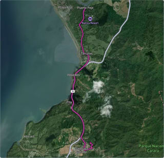 Carte de l'activité « Costa Rica - Trajet en voiture jusqu'au logement Selva Color »
