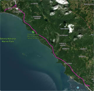 Carte de l'activité « Costa Rica - Trajet en voiture jusqu'à Uvita »