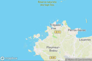 Map showing location of “A beautiful property along the “sentier des douaniers” in Brittany” in Pleumeur-Bodou, France