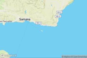 Map showing location of “Cayo Levantado, aka Bacardi Island”
