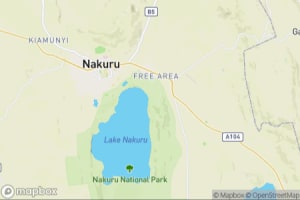 Map showing location of “Mantled guereza” in Lake Nakuru National Park, Kenya