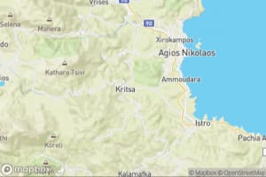 Map showing location of “Three-aisled, domed church of Panagia Kera” in Kritsá, Grèce